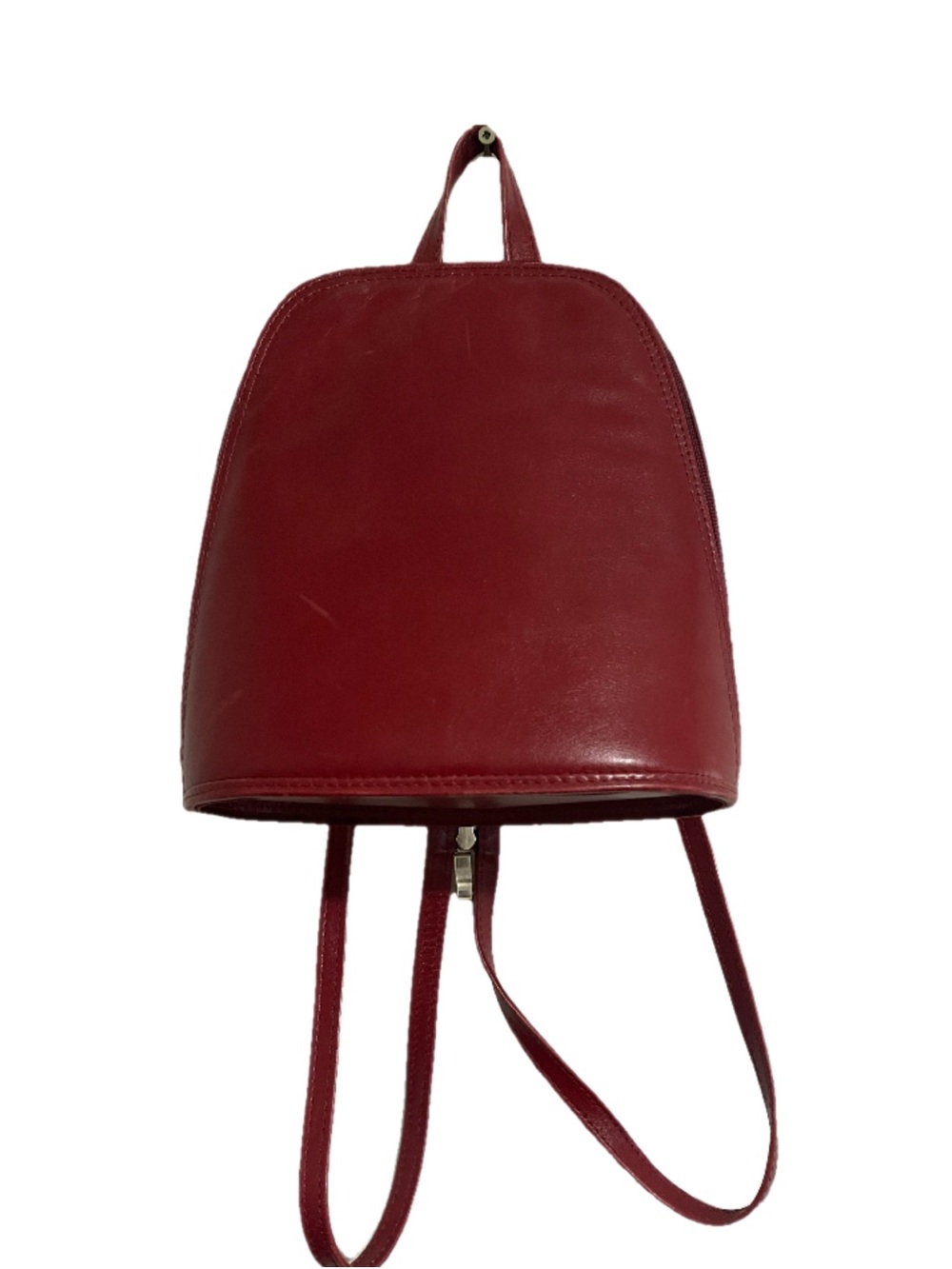 Women's Red Faux Leather Mini Backpack